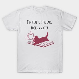 Cats, Books, and Tea Red T-Shirt